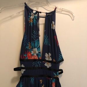 Express floral maxi cut-out dress, Blue. Size S